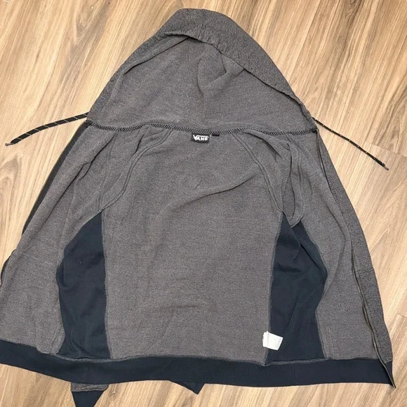 Vans Men's Charcoal/Black Zip-Up Hoodie. Size Large. - Picture 5 of 7